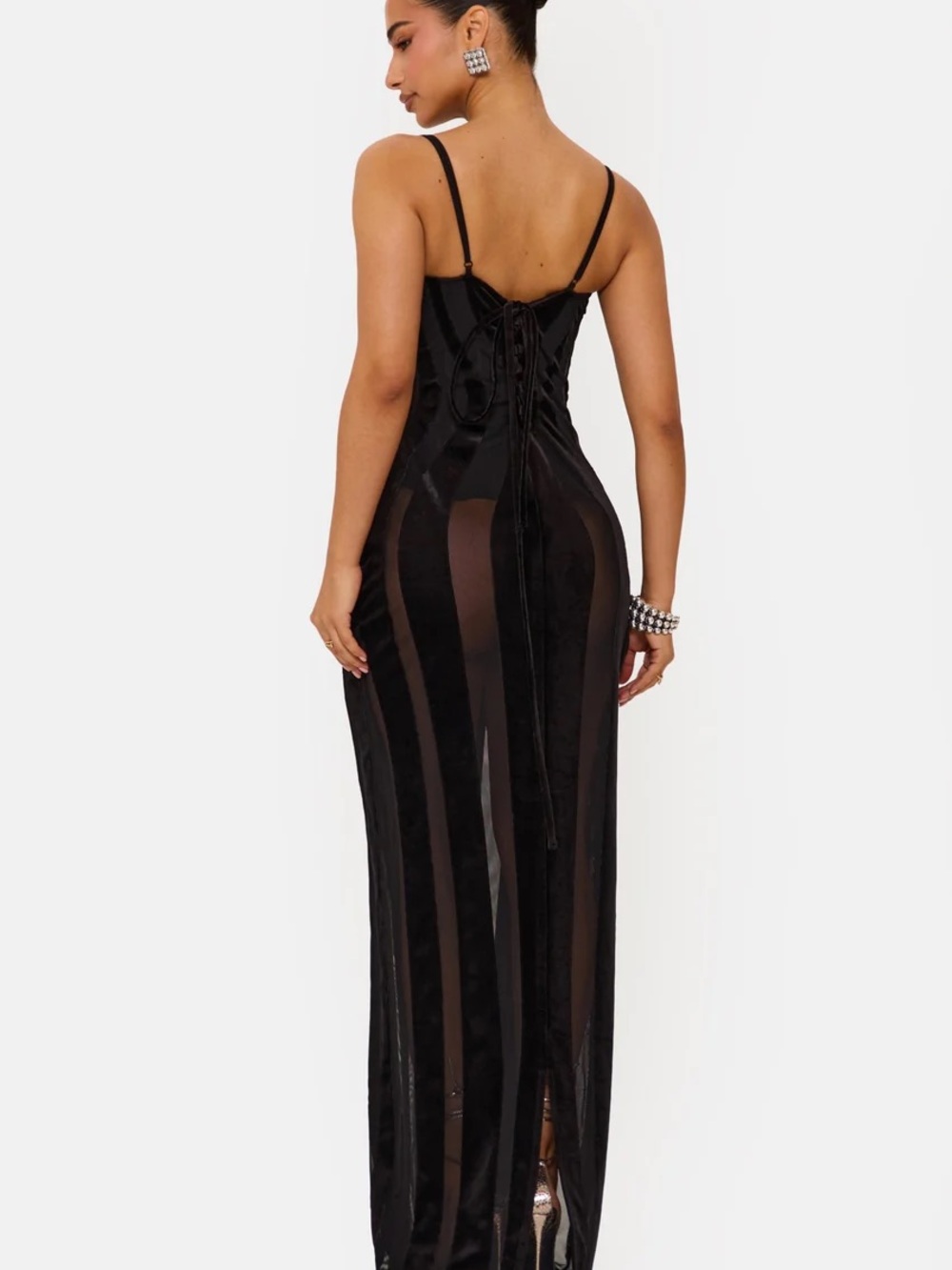 Murci SCANDAL VELVET PANELLED MAXI
DRESS - Picture 2 of 6